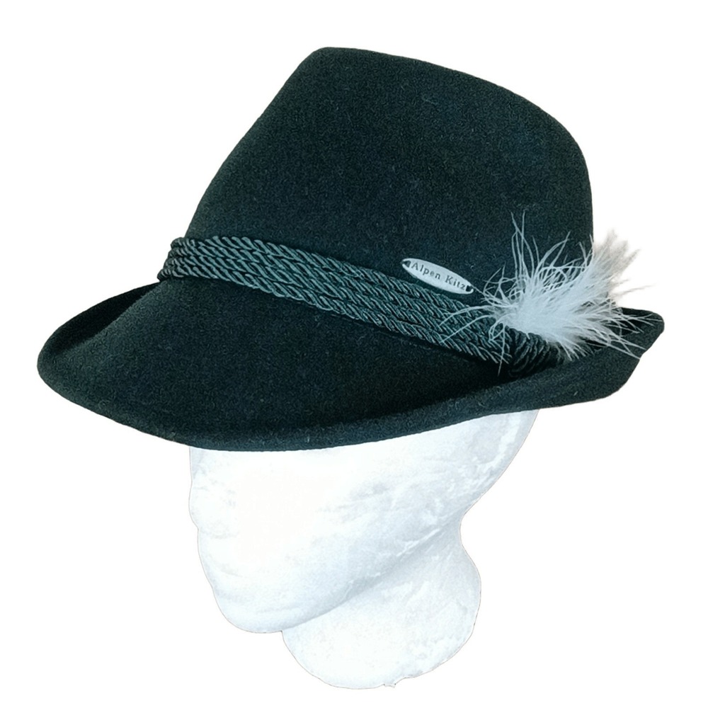 Alpen Kitz Mens Size 59 Austrian Wool Tyrolean Alpine Hat Forest Green Fedora